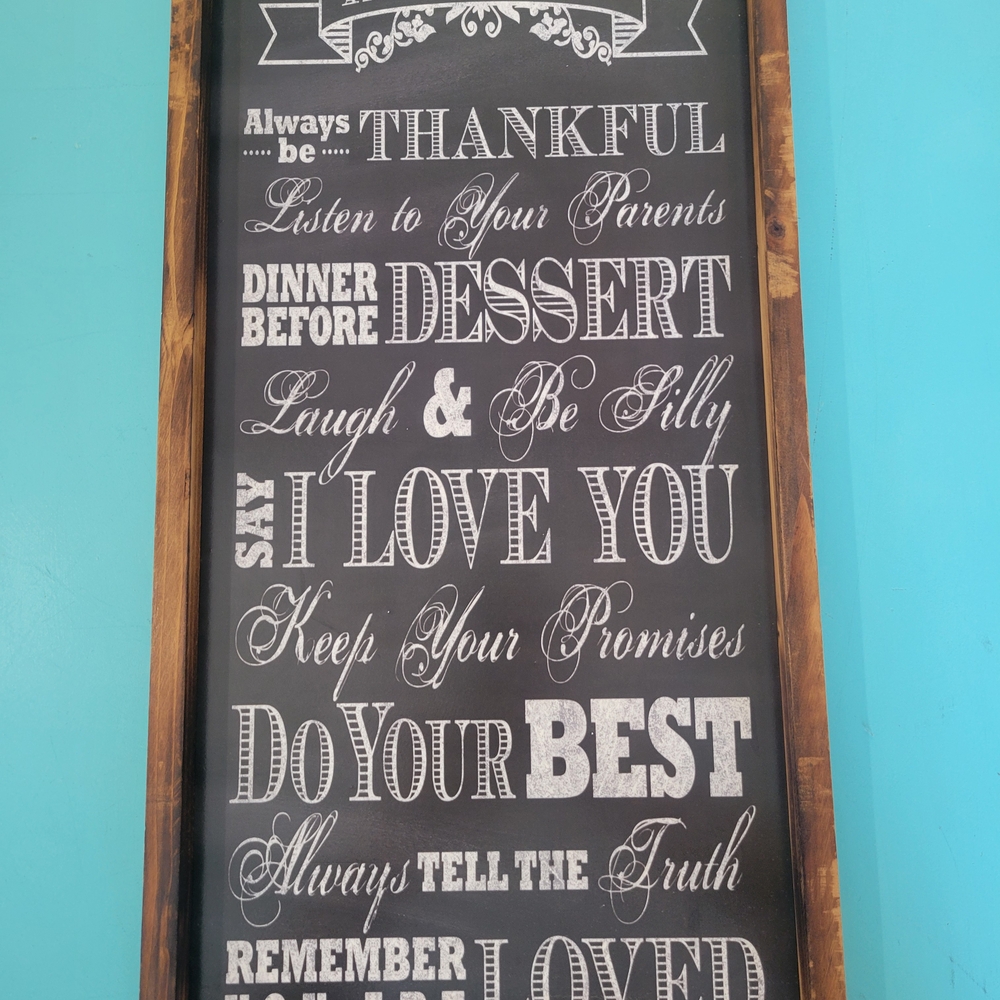 Family Rules Wall Hanging Art